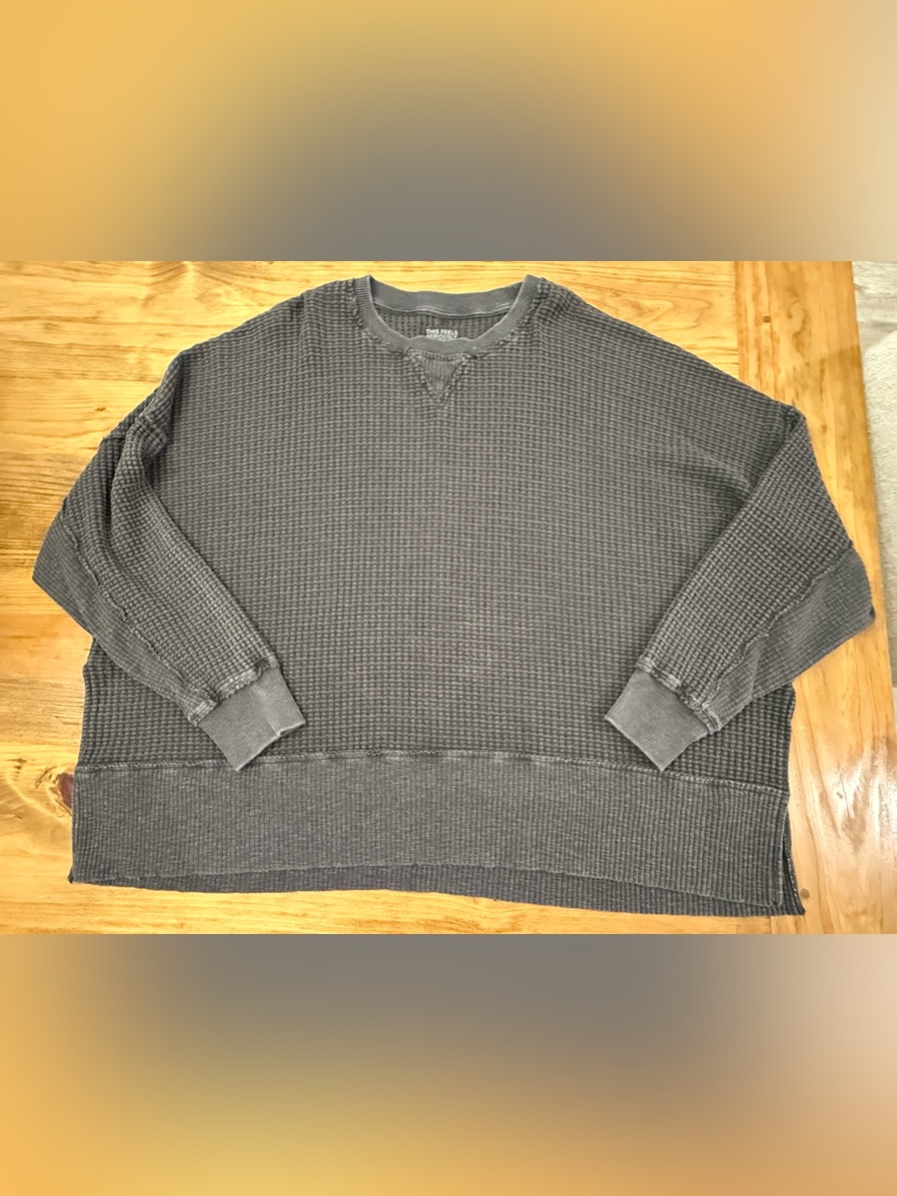 American Eagle Seriously Lived-In Waffle Knit Thermal Top
